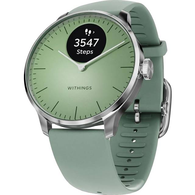 Withings ScanWatch Light – Hybrid Smartwatch, 24/7 hjärtövervakning, aktivitetsspårning, cykelspårning, sömnövervakning, ansluten GPS, 30 dagars batteritid, Android och Apple-kompatibel