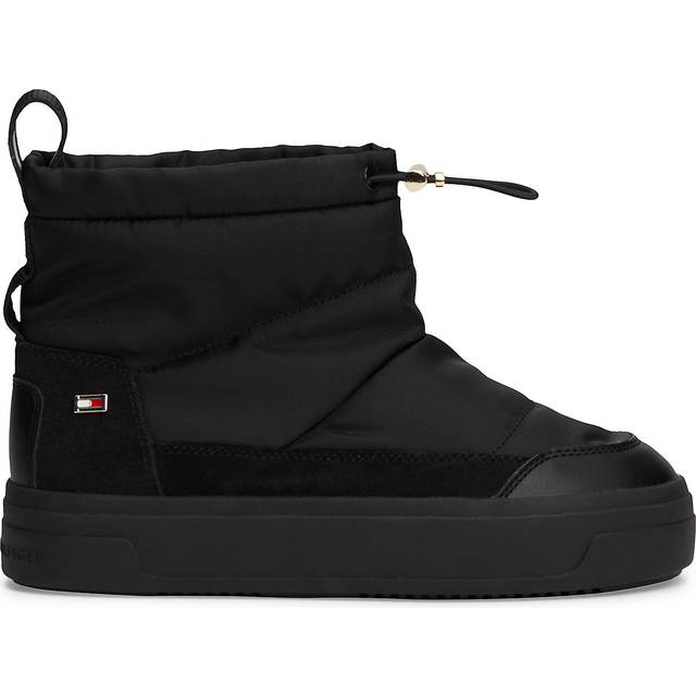 Tommy Hilfiger kvinnors flagga nylon mini snöstövel (FW0FW08334) utomhusstövlar, svart (svart), 6 UK, Svart, 39 EU