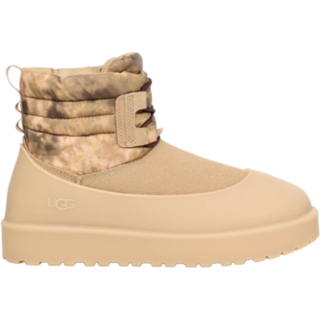 UGG® Classic Mini Lace WEA Smokescreen Boot in Brown, Size 10, Leather/Polyester/Wool - Mustard Seed