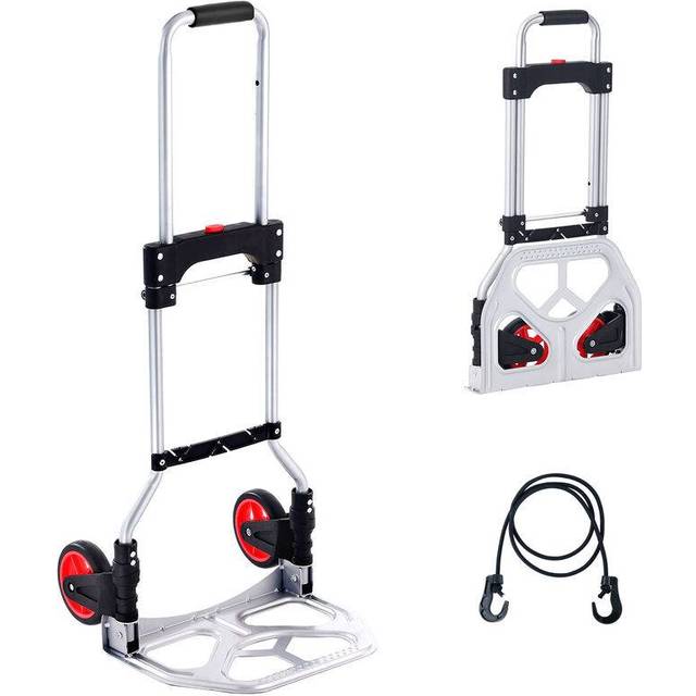 Mophorn - vevor Folding Hand Truck, 176 lbs Load Capacity, Aluminum Portable Cart, Convertible Hand Truck and Dolly with Telescoping Handle and