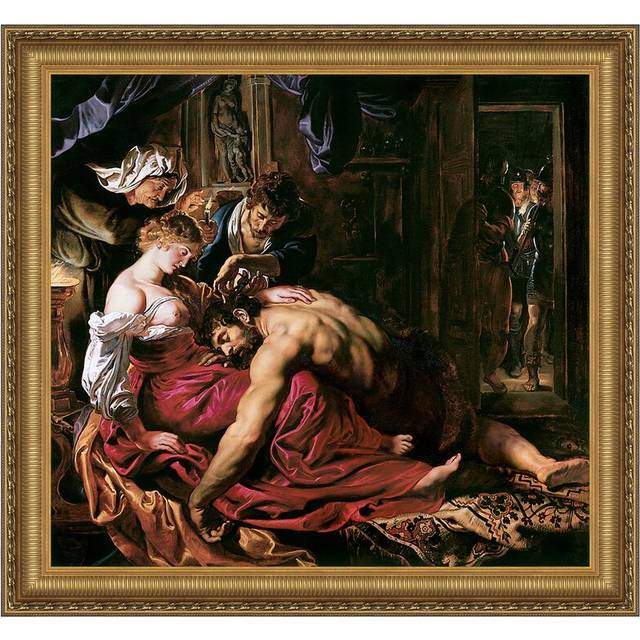Samson And Delilah Framed Canvas Replica Painting: Small