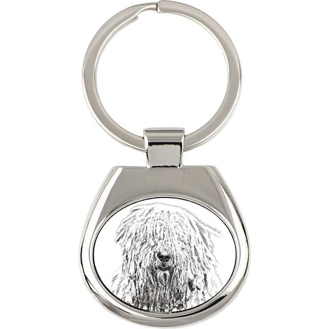Komondor, Hungarian sheepdog, Mop Dog - keychain with a dog, keychain with a print, personalized pendant from the Art-Dog brand silver
