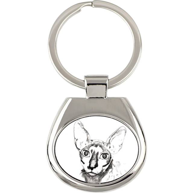 Cornish Rex - keychain with a cat, keychain with a print, personalized pendant from the Art-Dog brand silver