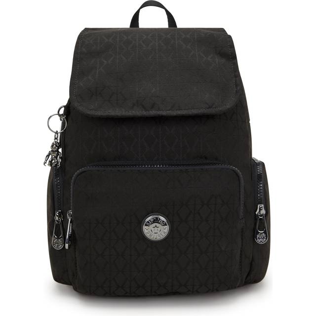 Kipling Backpack City Zip S Black Sign Jacquard Small Woman 100% Polyester