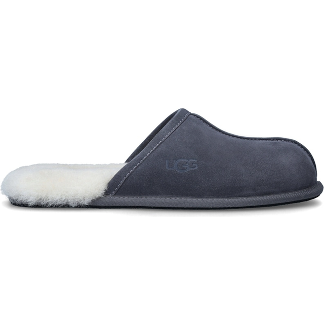 Ugg Mens Grey/dark Scuff Brand-embossed Suede and Shearling Slippers Eur 42 / 8 Uk Men - GREY/DARK