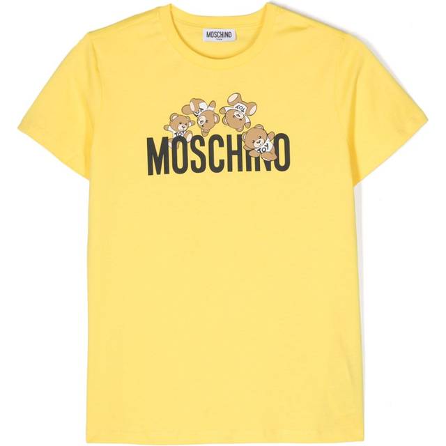 Moschino Kids - Teddy Bear-print cotton T-shirt - kids - Cotton - 6 - Yellow