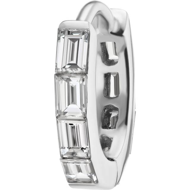 Maria Tash White Gold Invisible Set Baguette Diamond Eternity Hoop Earring - 6.5mm