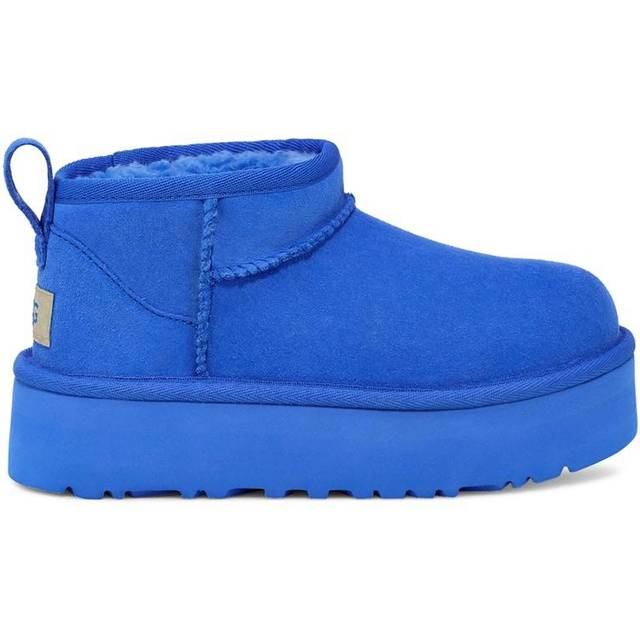 UGG® Classic Ultra Mini Platform Boot for Kids in Big Sky, Size 1, Suede/Polyester/Wool