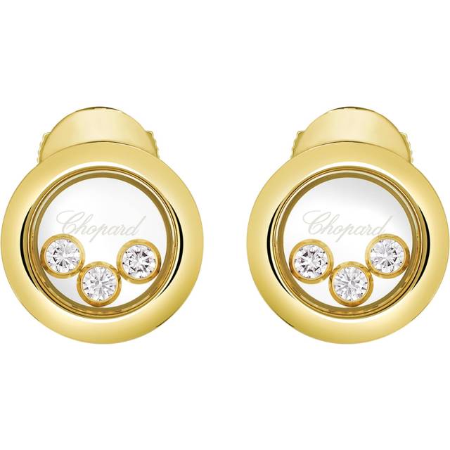 Chopard Yellow Gold and Diamond Happy Diamonds Icons Earrings - One size