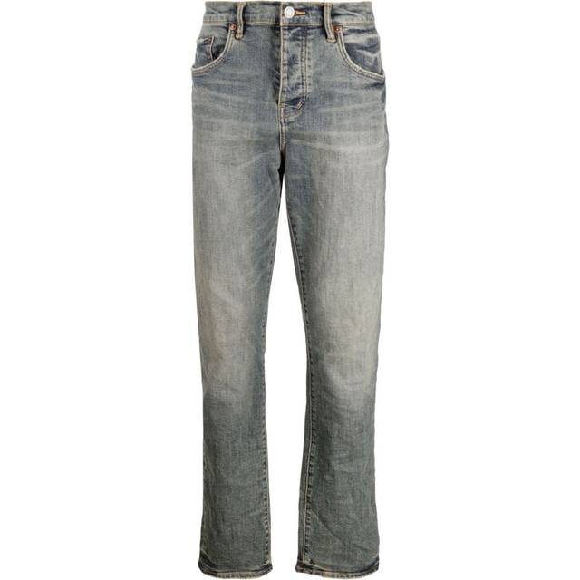 Purple Brand - stonewashed slim-fit jeans - men - Lycra/Calf Leather/Cotton - 29 - Blue
