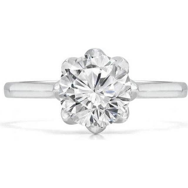 Majesty Diamonds MD240055-5 0.4 CT Round Diamond 8-Prong Solitaire Engagement Ring in 14K White Gold - Size 5