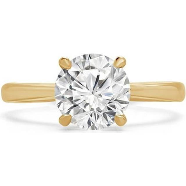 Majesty Diamonds MD240174-7 1 CT Round Lab Created Diamond Tapered Solitaire Engagement Ring in 14K Yellow Gold - Size 7