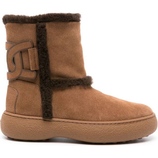 Tod's - Kate shearling suede boots - women - Suede - 40 - Brown