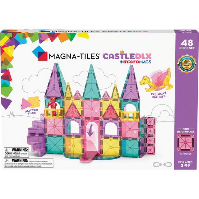 Magna-Tiles Castle DLX + microMAGS - Building & Construction for Ages 3 to 9 - Fat Brain Toys