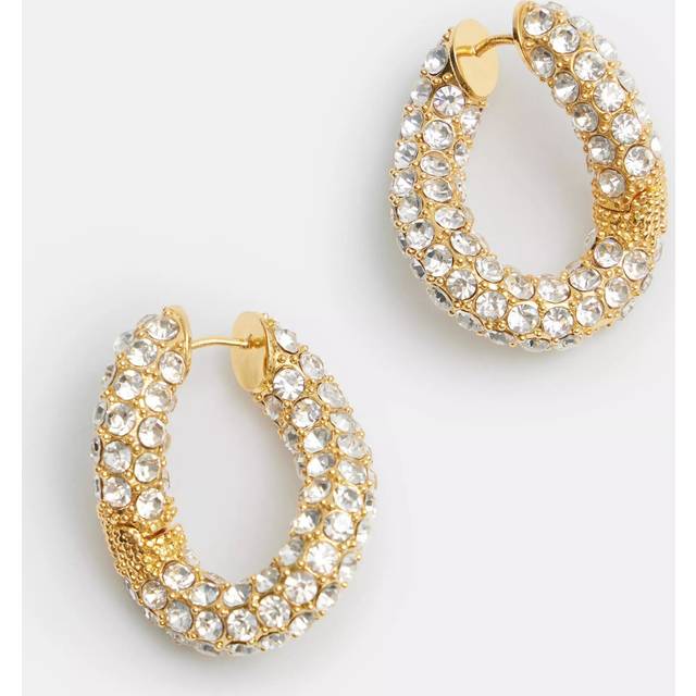 HUSH Large Pia Crystal Pave Twist Hoop Earrings