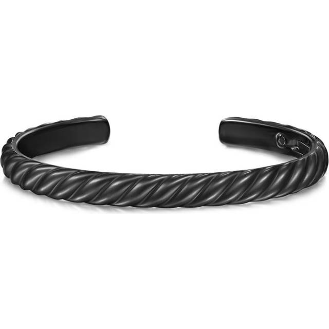 David Yurman - Sculpted Cable cuff bracelet (7mm) - men - Titanium - M - Black