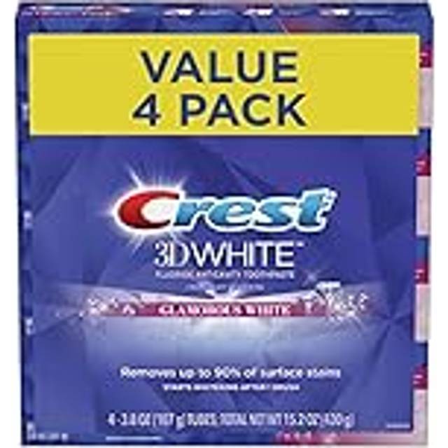 Crest 3D White Luxe, Glamorous White, Vibrant Mint Toothpaste 100 ml (förpackning med 4) By, 116 G (4-pack)