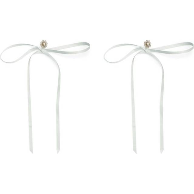 Simone Rocha - Bow Ribbon stud earrings - women - Gold Plated Brass - One Size - White
