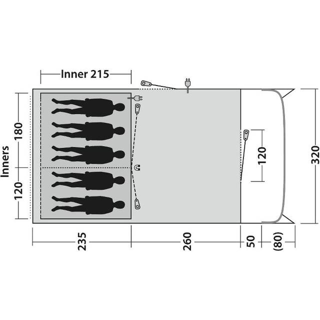 Outwell - Denver 5 - Group tent size One Size, grey