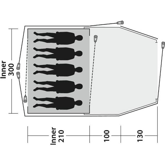 Outwell Cloud 5 Plus Telt 5 Personer Grøn