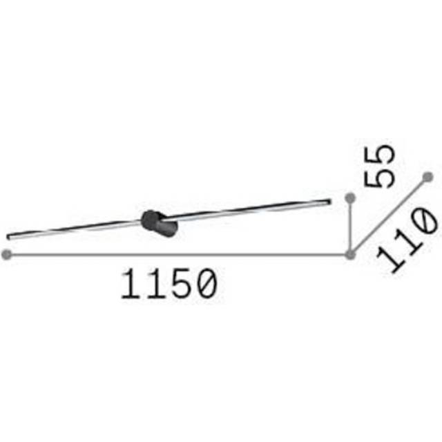 Ideal Lux Filo 2 Light Integrated LED Bathroom Over Mirror Light Brass 2000Lm 3000K IP44