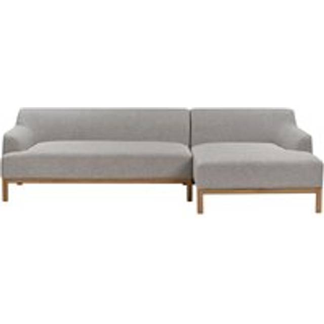 Stylish Left Hand Corner Sofa Polyester Fabric Wooden Legs Living Room Grey Sosjo