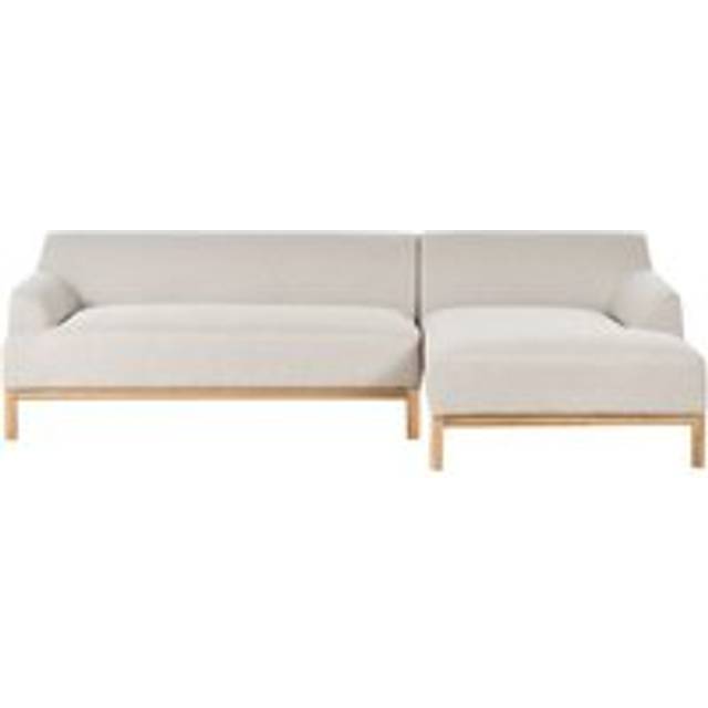 Beliani - Stylish Left Hand Corner Sofa Polyester Fabric Wooden Legs Living Room Light Beige Sosjo