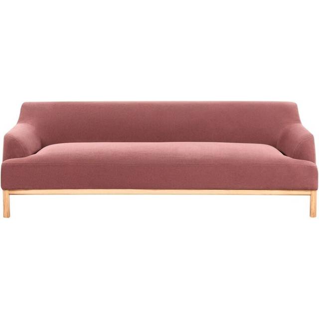 Beliani 3 Seater Fabric Sofa Burgundy Sosjo, Red