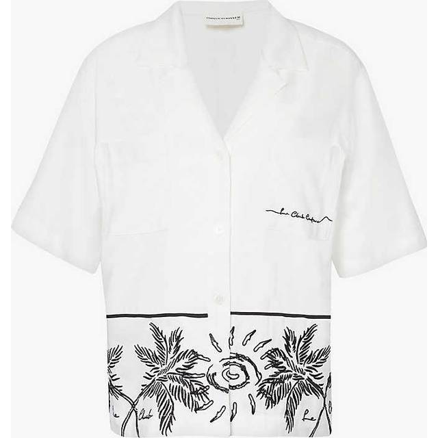 Palm Embroidery Shirt - White