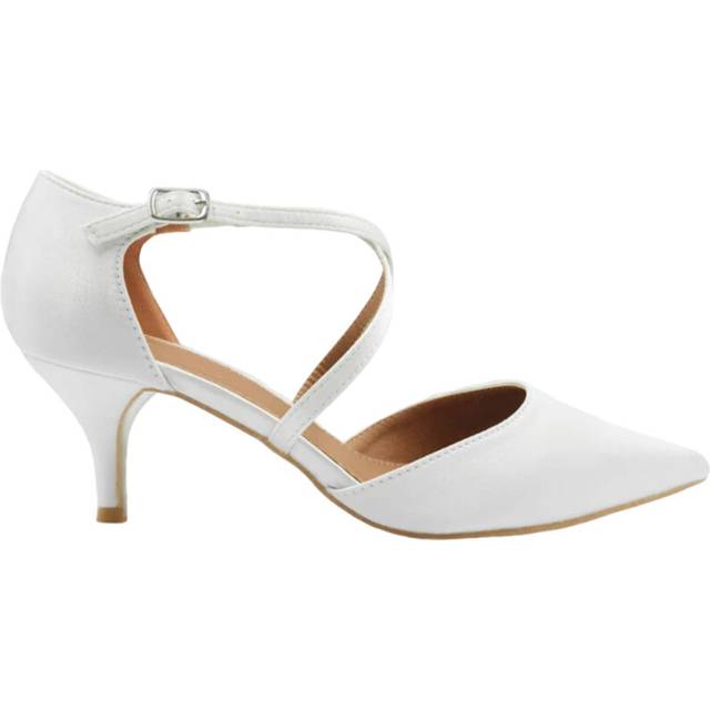 Where's that from womens/ladies kennedi satin crossover strap kitten heel wm117