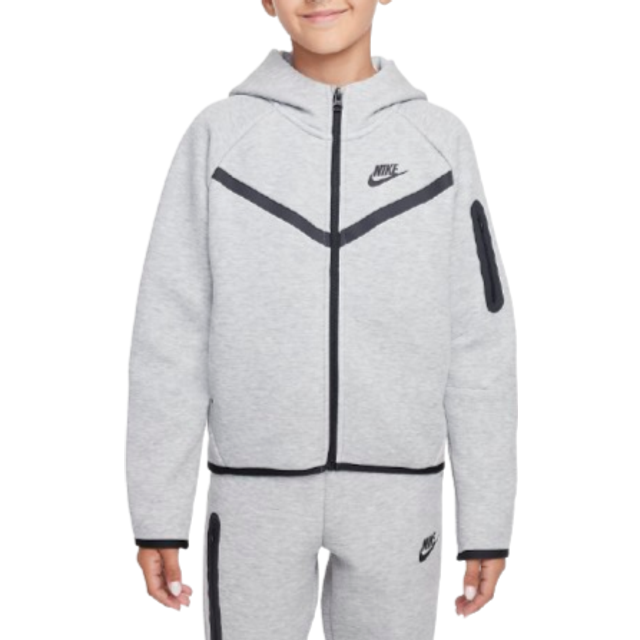 Nike Sportswear Tech Fleece Girls' Full-Zip Hoodie - Grey - XL