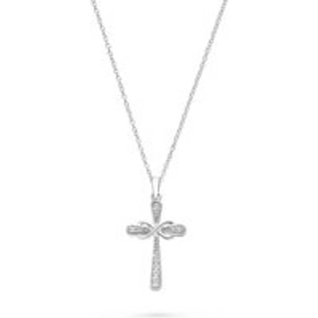 Silver Cubic Zirconia Infinity Cross Pendant