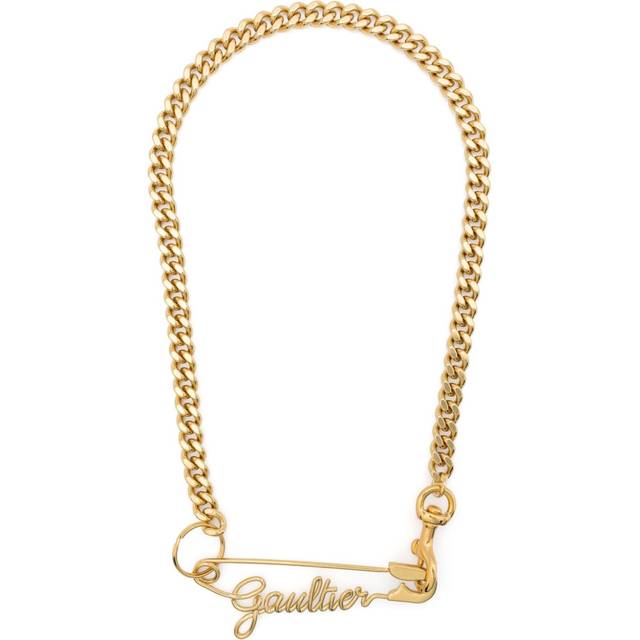 Jean Paul Gaultier - Gaultier Safety Pin chain-link necklace - women - Brass/Bronze - One Size - Gold