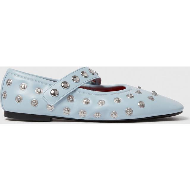 Stella McCartney - Ryder Popper-Studded Ballet Flats, Woman, Dusty blue, Size: 38