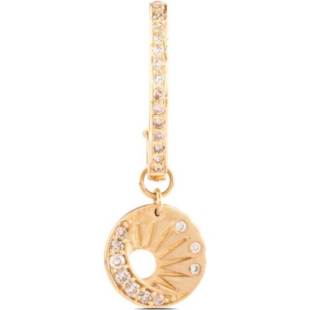 Celine Daoust - 14kt yellow gold Little Sun & Moon diamond earring - women - 14kt Gold/White Diamond - One Size