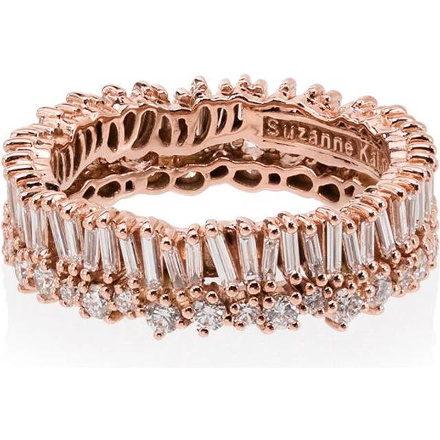 Suzanne Kalan - Short Stack 18kt rose gold diamond eternity ring - women - Diamond/18kt Rose Gold - 6 1/2 - Pink