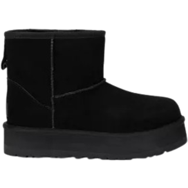 Ugg Black Kids Classic Ultra Mini Platform Suede and Shearling Boots 7-10 Years Eur 33.5 /1.5 Uk Adult - BLACK
