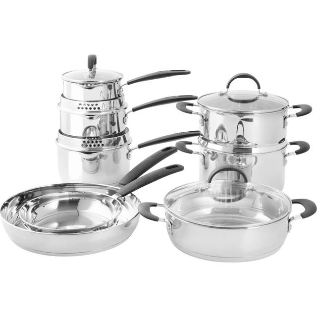 ProCook Gourmet Stainless Steel Uncoated Cookware Set - 8 Piece