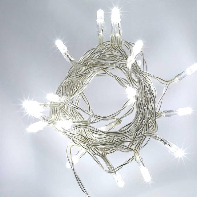 Shatchi 40 White LED Clear Cable Christmas String Light 4m