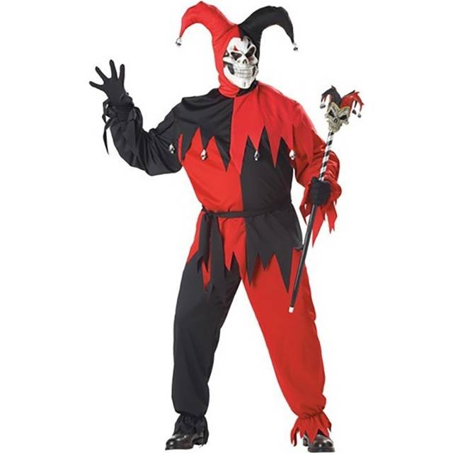 Evil Jester Plus Size Costume for Men | Scary Halloween Costumes - Black&#47;Red (PL)