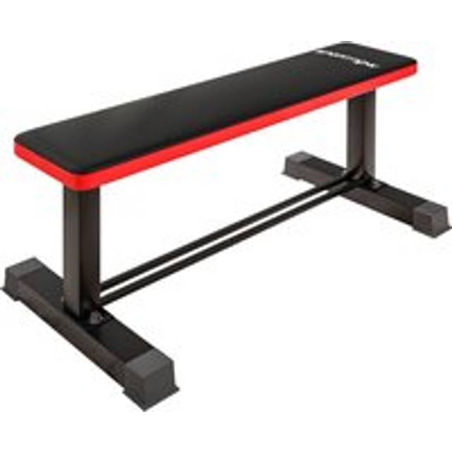 SPORTNOW Flat Weight Bench with Dumbbell Rack - 300KG Weight Capacity | TJ Hughes Black