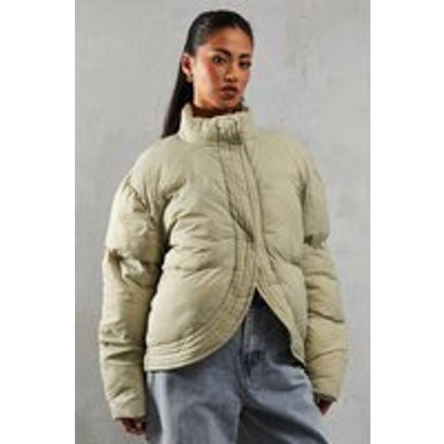 Misspap green puffer jacket womens casual jackets & coats