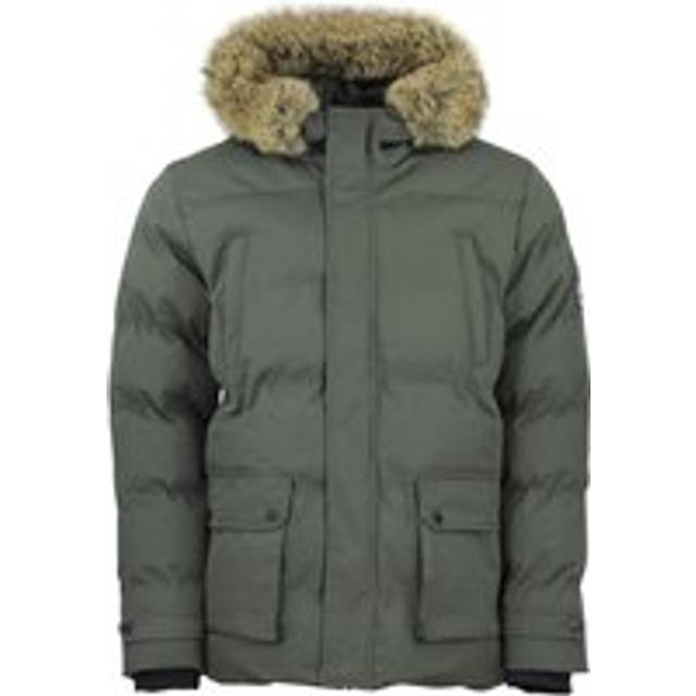 Peak Mountain's Canabel Waterproof Fur-Lined Hood Puffer - Vert - 2XL