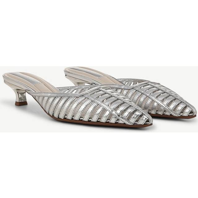 Franco Sarto Franco Marlina Mule (Silver Faux Leather) 11.0 M Slip On Fit, Pointed Toe, Slip-On Fit