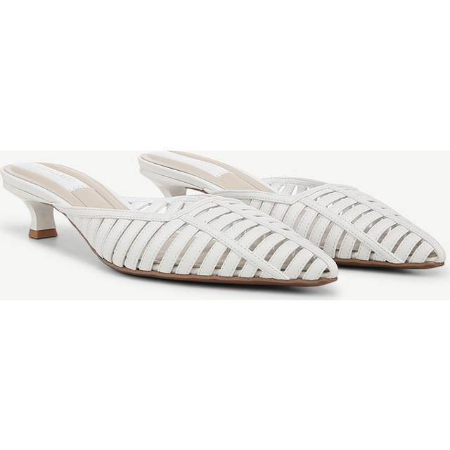 Franco Sarto Franco Marlina Mule (White Faux Leather) 9.5 M Slip On Fit, Pointed Toe, Slip-On Fit