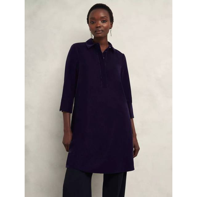 Hobbs Marciella Velvet Dress, Midnight Navy