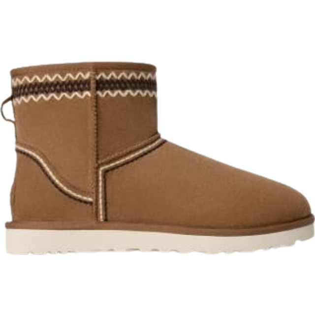 UGG® Classic Mini Atherson Boot in Brown, Size 9, Suede/Polyester/Wool - Chestnut