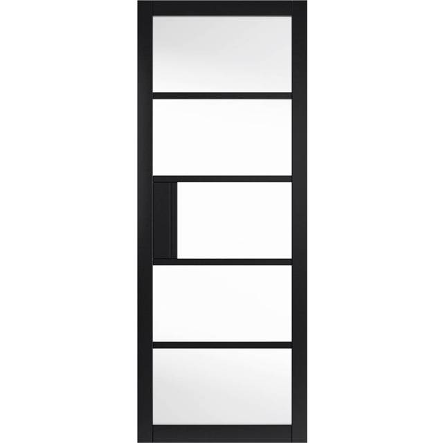 JB Kind Metro Black Clear Glass Internal Door (Size: 1981 x 838mm, Thickness: 35mm)