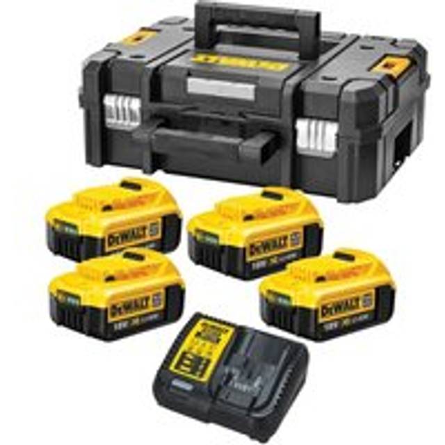Dewalt XR Power Source Kit 4x DCB182 4.0ah 18v Batteries + DCB115 Charger +Tstak