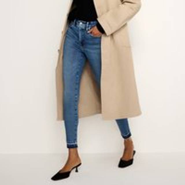 Good American Good Waist Cropped Denim Jeans - US 8/UK 12 - Blue